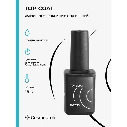 Топ средней вязкости без липкого слоя Cosmoprofi Top Coat 15 мл
