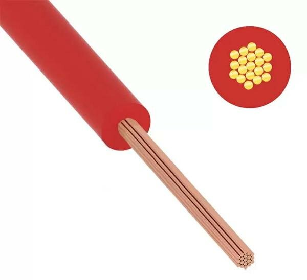 фото Провод NOVKABEL cabH07V-K-1x2.5-b100-red, cabH07V-K-1x2.5-b100-red, монтажный UNIFLEX H07V-K 450/750В 1x2.5мм2 Cu5 DIN VDE 0281, красны, кратно 1м