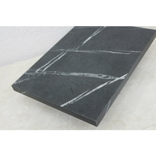 Мебельный щит ЛДСП 16мм 1020х340 c Кромкой 1мм Цвет Мрамор Черный 1666₽