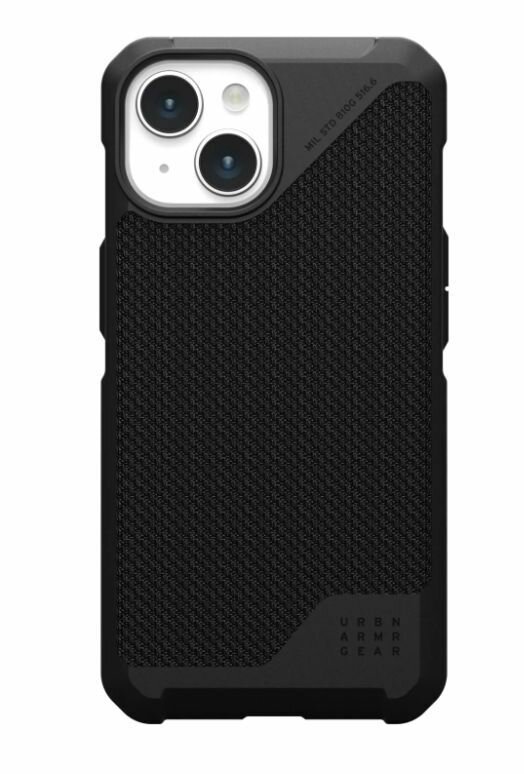 Чехол с поддержкой MAGSAFE Uag Metropolis LT ткань Kevlar для iPhone 15 6.1", цвет черный (Black)