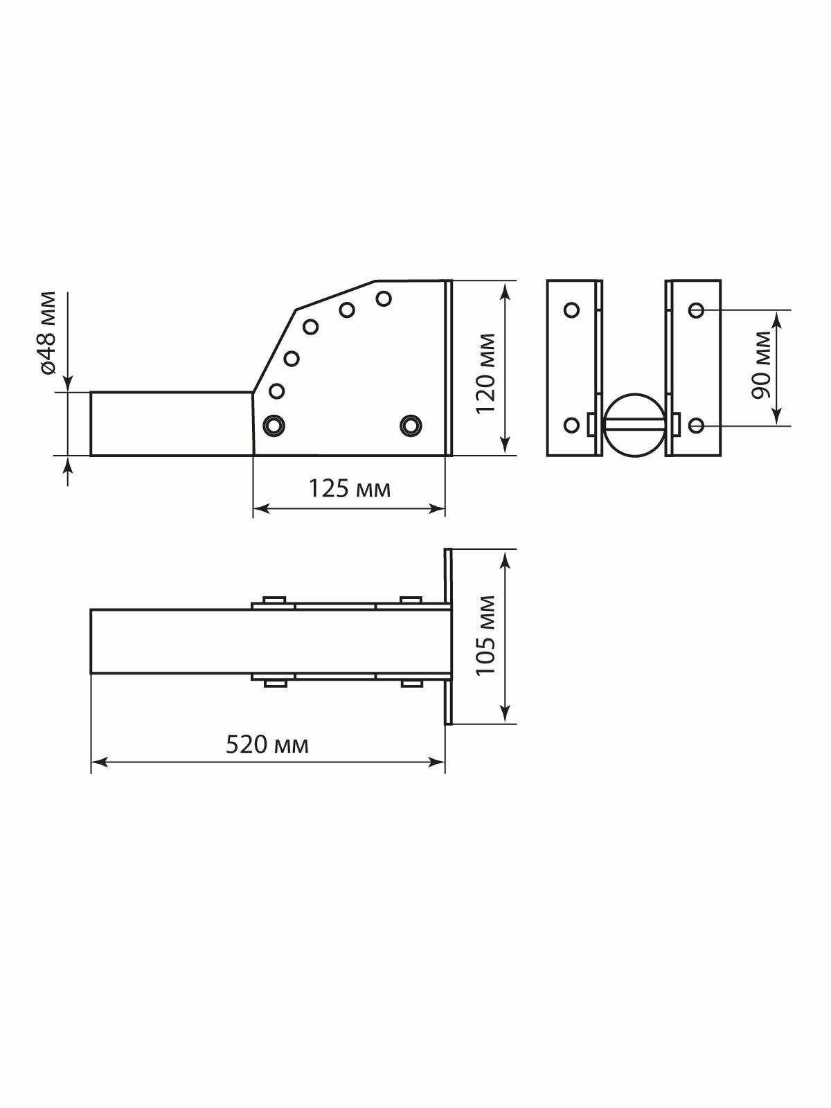 Кронштейн для уличного светильника TDM Electric КР-5У SQ0338-0212 - фотография № 4