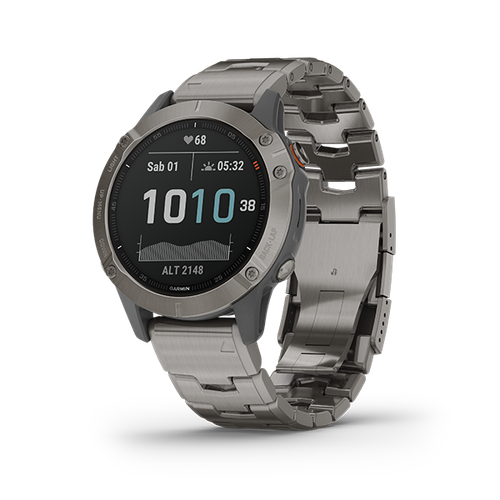 Умные часы Garmin Fenix 6 Sapphire, серебристый, c титановым браслетом