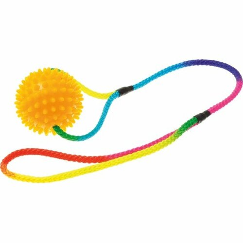 Игрушка для собак V.i.pet мяч массажный 6 см на шнуре 50 см 770650