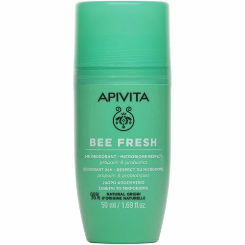 Дезодорант APIVITA Bee Fresh 24h, с прополисом и пробиотиками, 12+, 50 мл