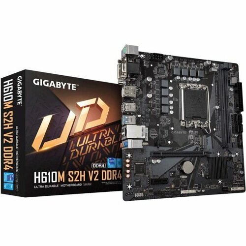 Материнская плата Gigabyte H610M S2H V2 DDR4 (LGA1700, mATX) материнская плата gigabyte ga h610m s2h ddr4