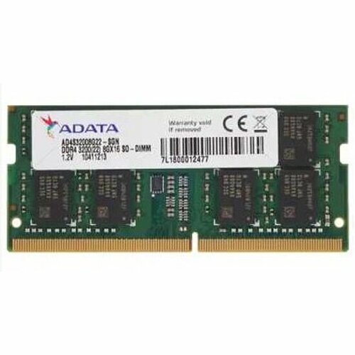 Оперативная память Adata SO-DIMM Premier 8GB DDR4-3200 (AD4S32008G22-SGN) память оперативная ddr4 4gb so dimm adata premier 2666mhz