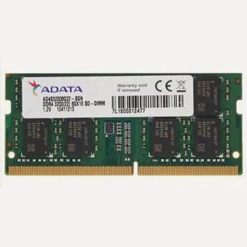 Изображение товара Оперативная память Adata SO-DIMM Premier 8GB DDR4-3200 (AD4S32008G22-SGN)