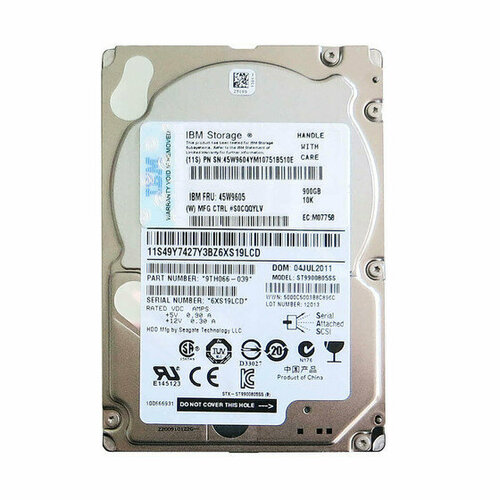 Жесткий диск IBM 45W9604 900Gb 10000 SAS 25 HDD 8723000₽