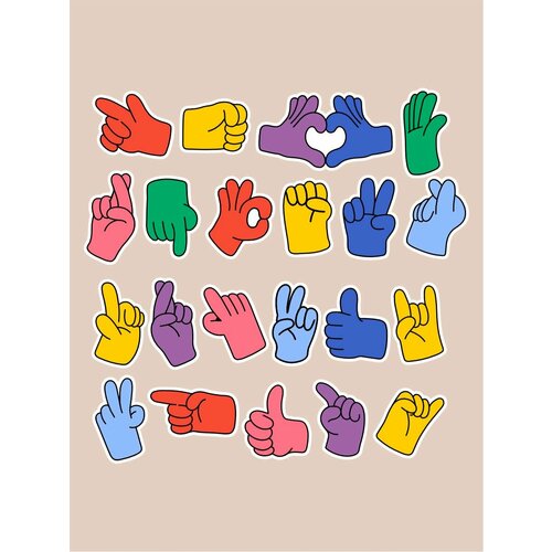Наклейки стикеры Языка жестов