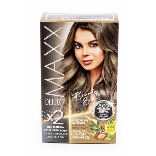 Lilafix / Лилафикс Maxx Deluxe Beauty Expert Краска для волос стойкая тон 8.00 интенсивный светло-русый 261мл / красящее средство