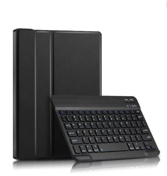 Клавиатура с чехлом MyPads для Huawei MatePad 11 (DBY-W09) 2021 съёмная беспроводная Bluetooth-клавиатура черная кожаная + гарантия + русские буквы