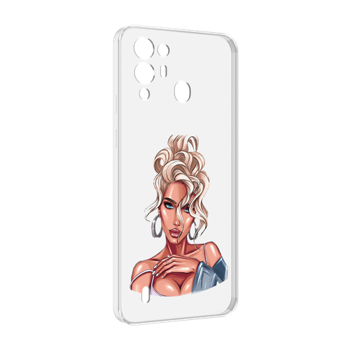 Чехол MyPads красивая-блондинка женский для Blackview A55 Pro задняя-панель-накладка-бампер