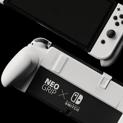 Изображение товара Защитный чехол Skull & Co. NeoGrip для Nintendo Switch/Switch OLED c 3 сменными ручками, белый