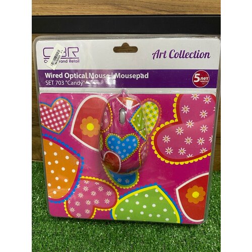 Набор Проводная оптическая мышь коврик Candy CBR SET 703 69900₽