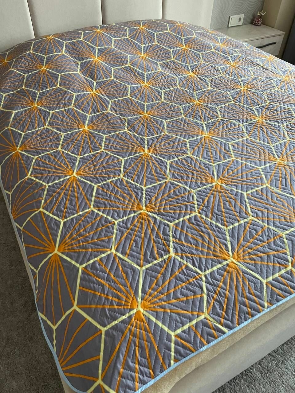 фото Покрывало двустороннее на кровать/двуспальное, 2-спальное, евро, хлопок/хб