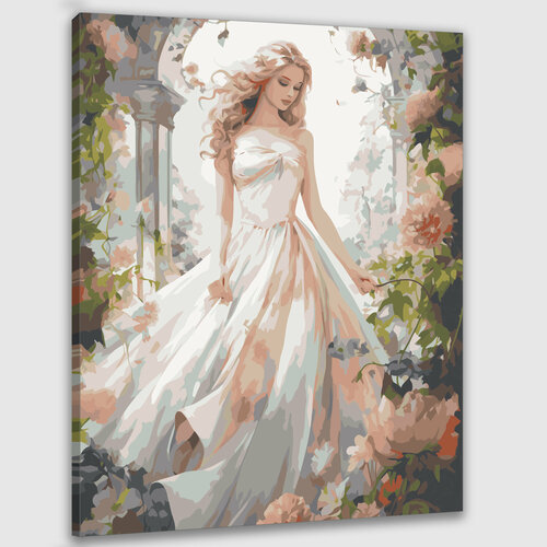 Картина по номерам 50х40 Принцесса в цветущем саду картина по номерам лошадь в цветущем саду 40х50 см