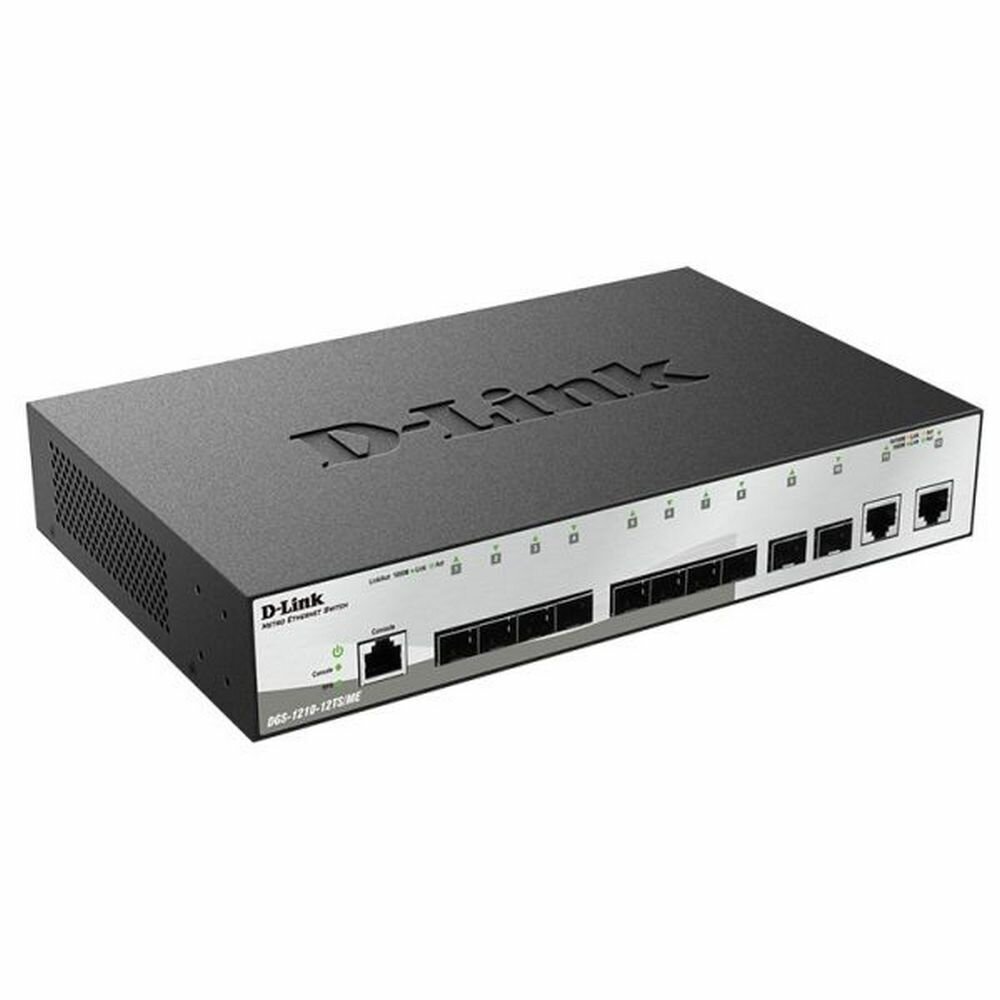 Коммутатор D-Link DGS-1210-12TS/ME/B1A Управляемый 2 уровня с 10 портами 1000Base-X SFP и 2 портами 10/100/1000Base-T