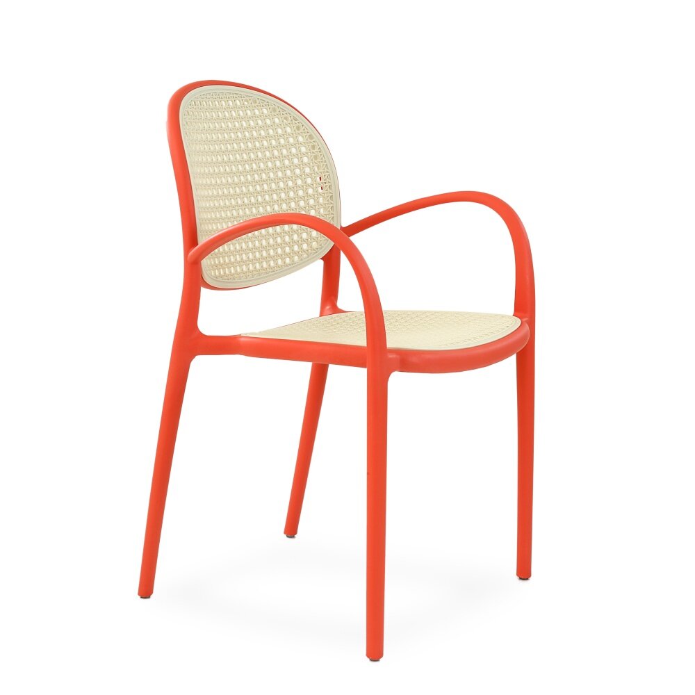 Кресло N-70 цвет коралловый с белой сеткой
