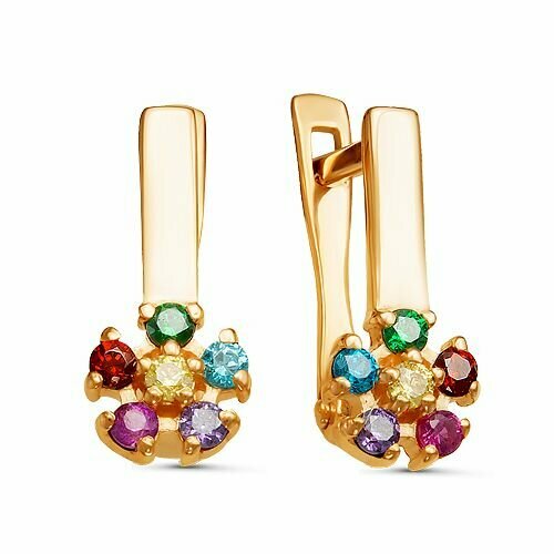 Серьги Nasip, красное золото, 585 проба, фианит