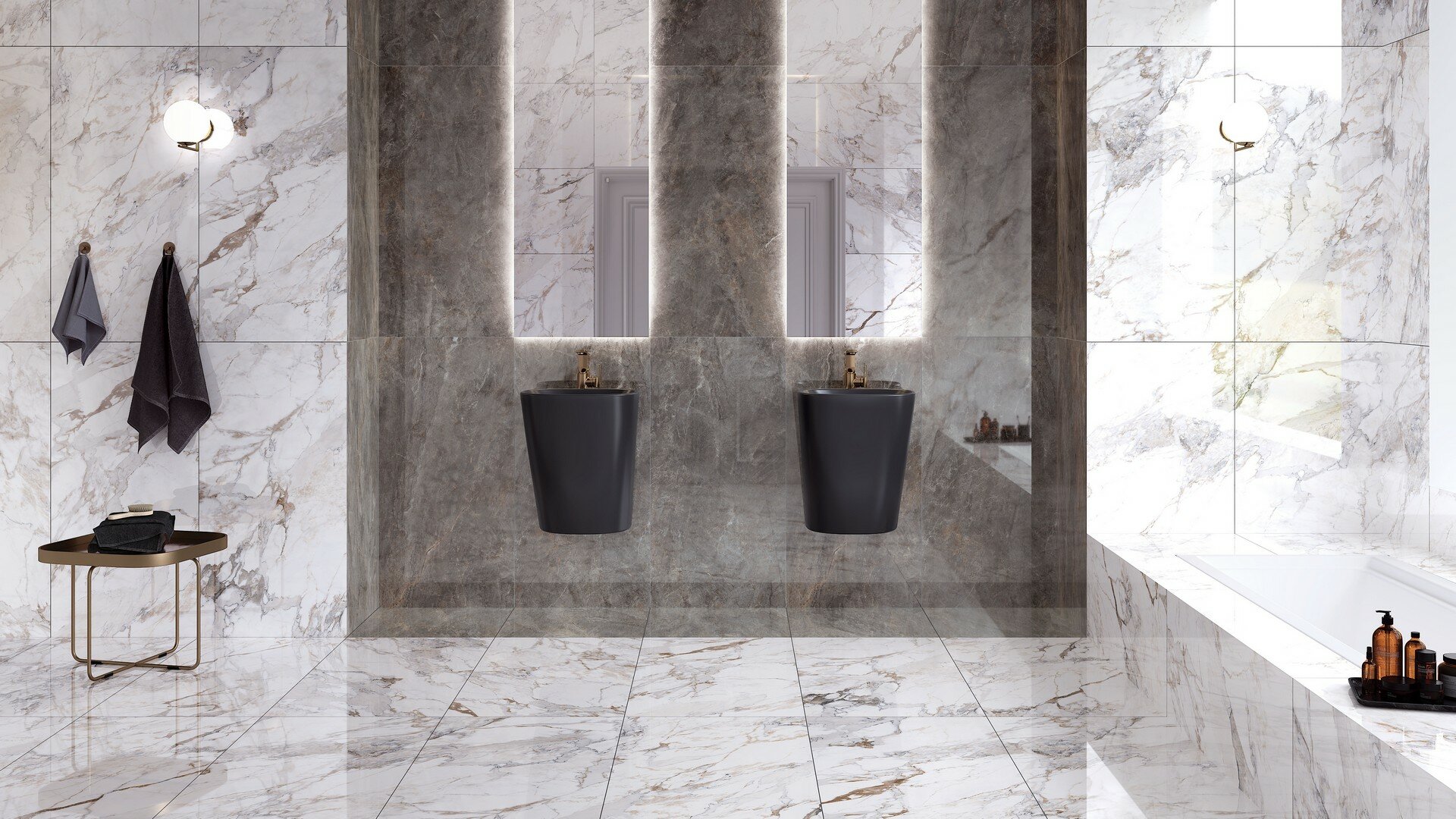 фото Керамогранит Vitra Marble-X Бреча Капрайа Белый Полированный 60x120 K949808FLPR1VTSD мрамор, под камень морозостойкая