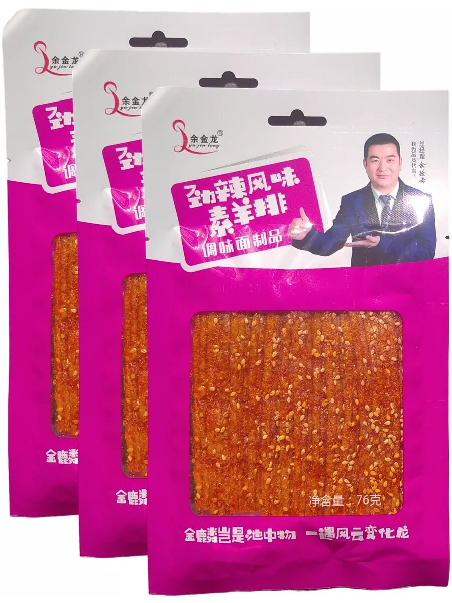 Закуска из соевого мяса острая с кунжутом 76 г * 3 шт