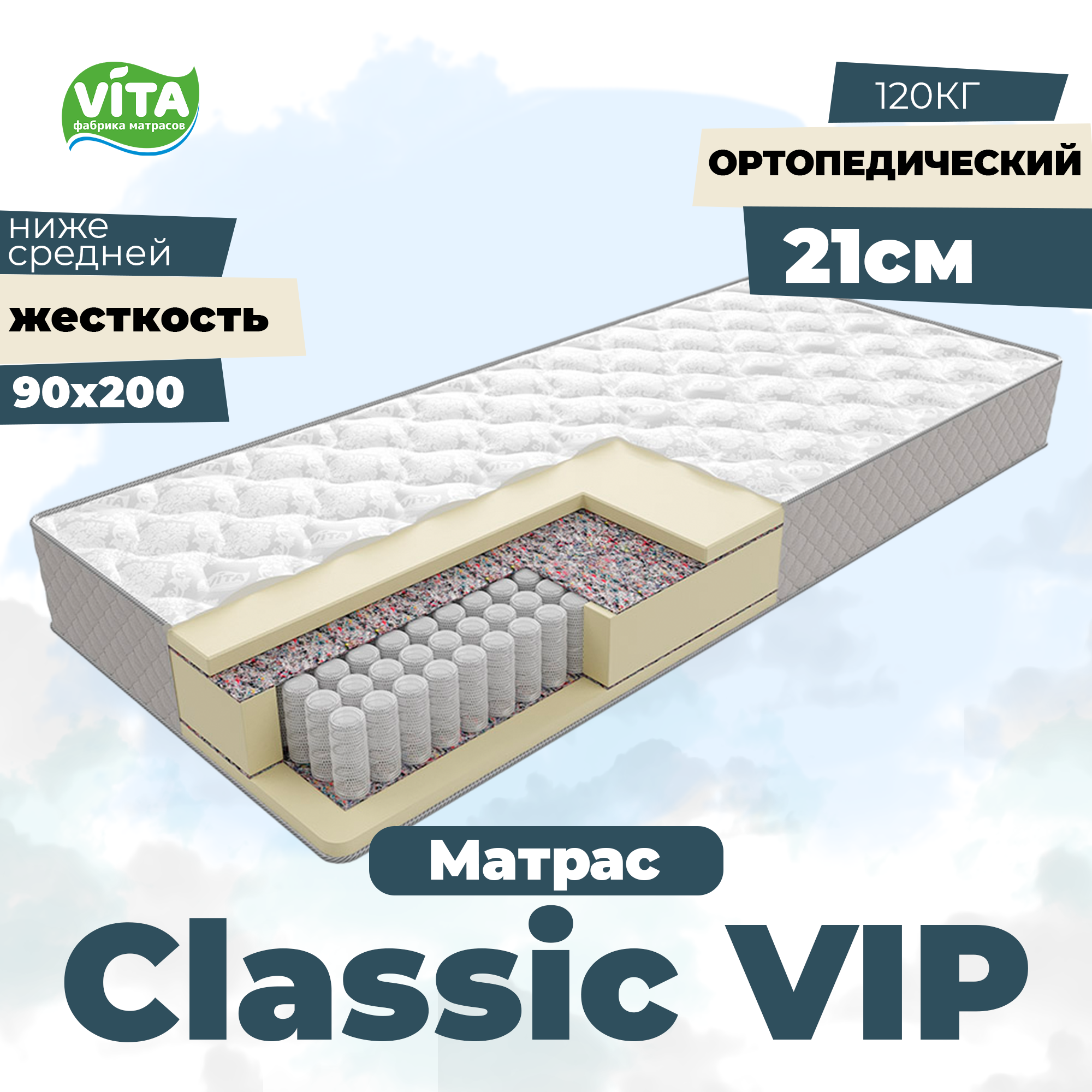 Матрас VITA Classic VIP PS 500 (90х200)