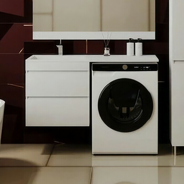 фото Мебель для ванной Style line Даллас Люкс 58 (120L) подвесная, под стиральную машину, белая