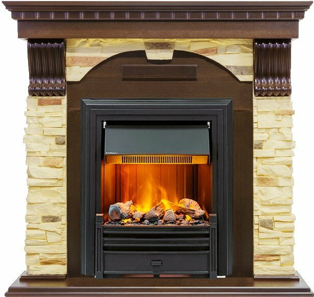 Каминокомплект Dimplex Dublin - Темный дуб / Сланец с очагом Brookline Black