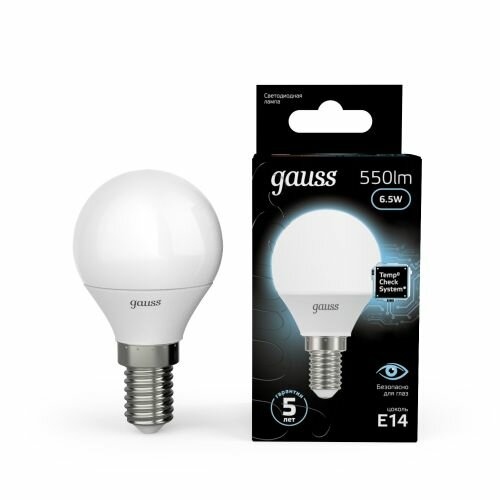Светодиодная лампа Gauss LED Globe E14 6.5W 100-240V 4100K