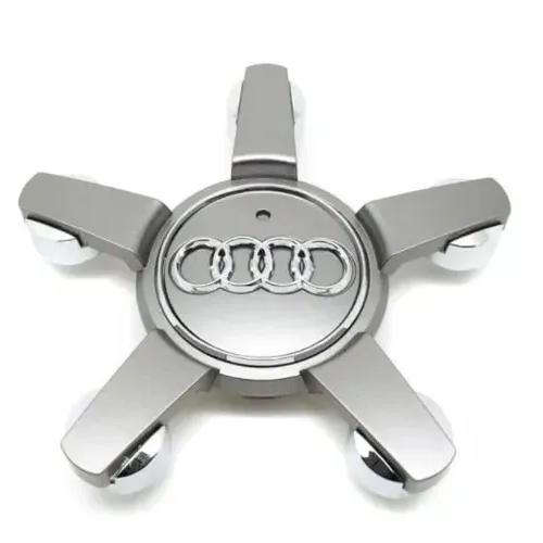 Колпачок, заглушка на диск колеса Audi Q7 Звезда 155 мм. серый с хромом (1 колпачок)