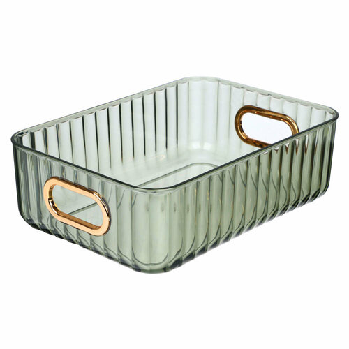 BY Короб для хранения пластик 25х18х8см дымчатый кварц золото 575₽