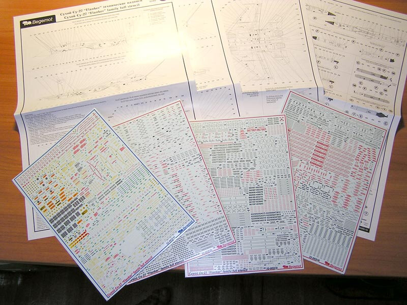 Деколь Сухой Су-27 (технические надписи) 1/32 — фото 1