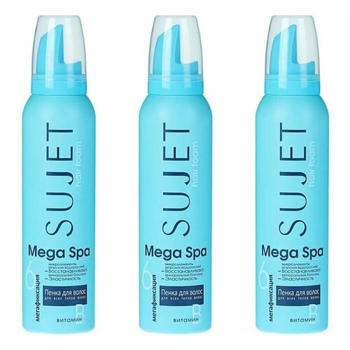 Sujet Пенка для укладки волос, Mega Spa, Мегафиксация, 160 мл, 3 штуки
