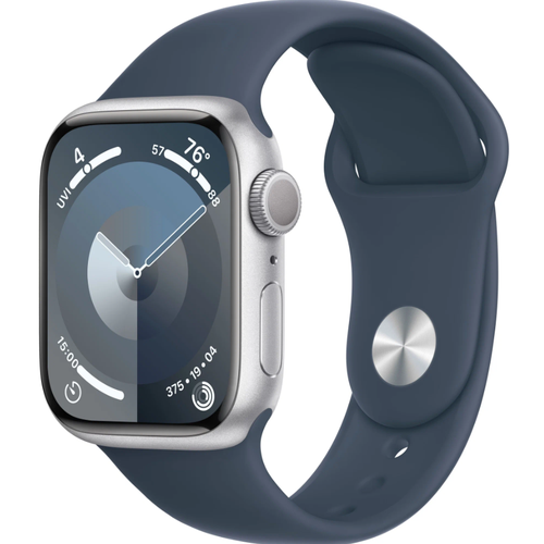 Умные часы Apple Watch Series 9 45 мм Aluminium Case GPS SilverStorm Blue Sport Band 49999₽