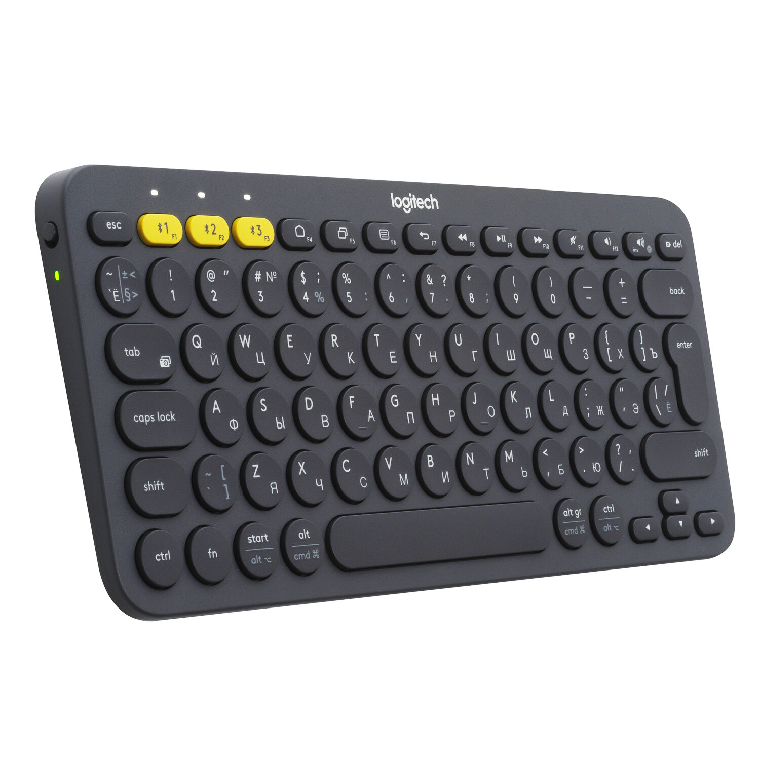 Беспроводная клавиатура Logitech K380 Multi-Device темно-серый, английская/русская (ISO)