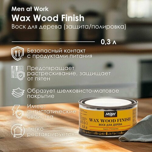 Men at Work Воск для дерева WAX WOOD FINISH 03л 918₽