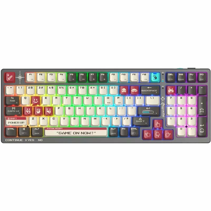 Клавиатура A4Tech Bloody WS98 Pixels Red механическая темно-серый/белый USB беспроводная BT/Radio Multimedia for gamer LED (WS98)