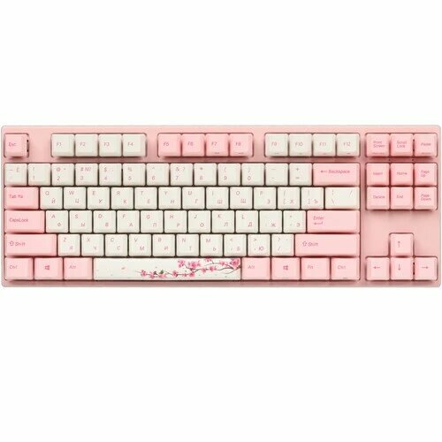 Клавиатура Varmilo VEM87 Sakura A33A042C3A3A06A036D розовый механическая белая PBT EC V2 Iris 21219₽