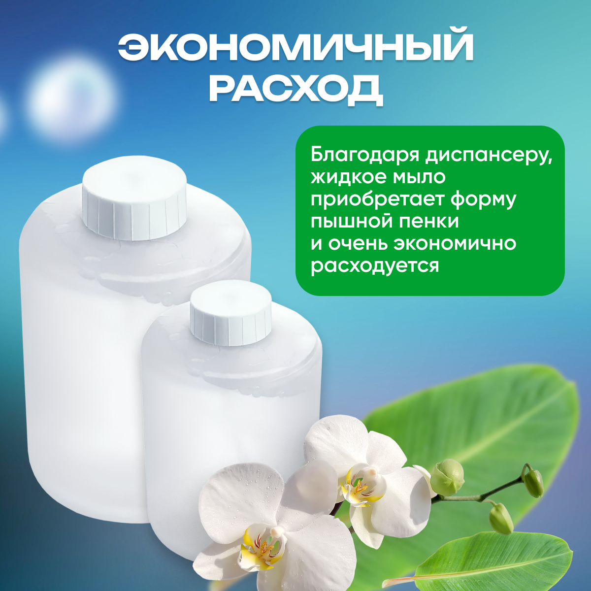 Мыло жидкое / Сменный блок для дозатора Xiaomi Mijia Automatic Foam Soap Dispenser, 320 мл, 3 шт. Белый — фото 1