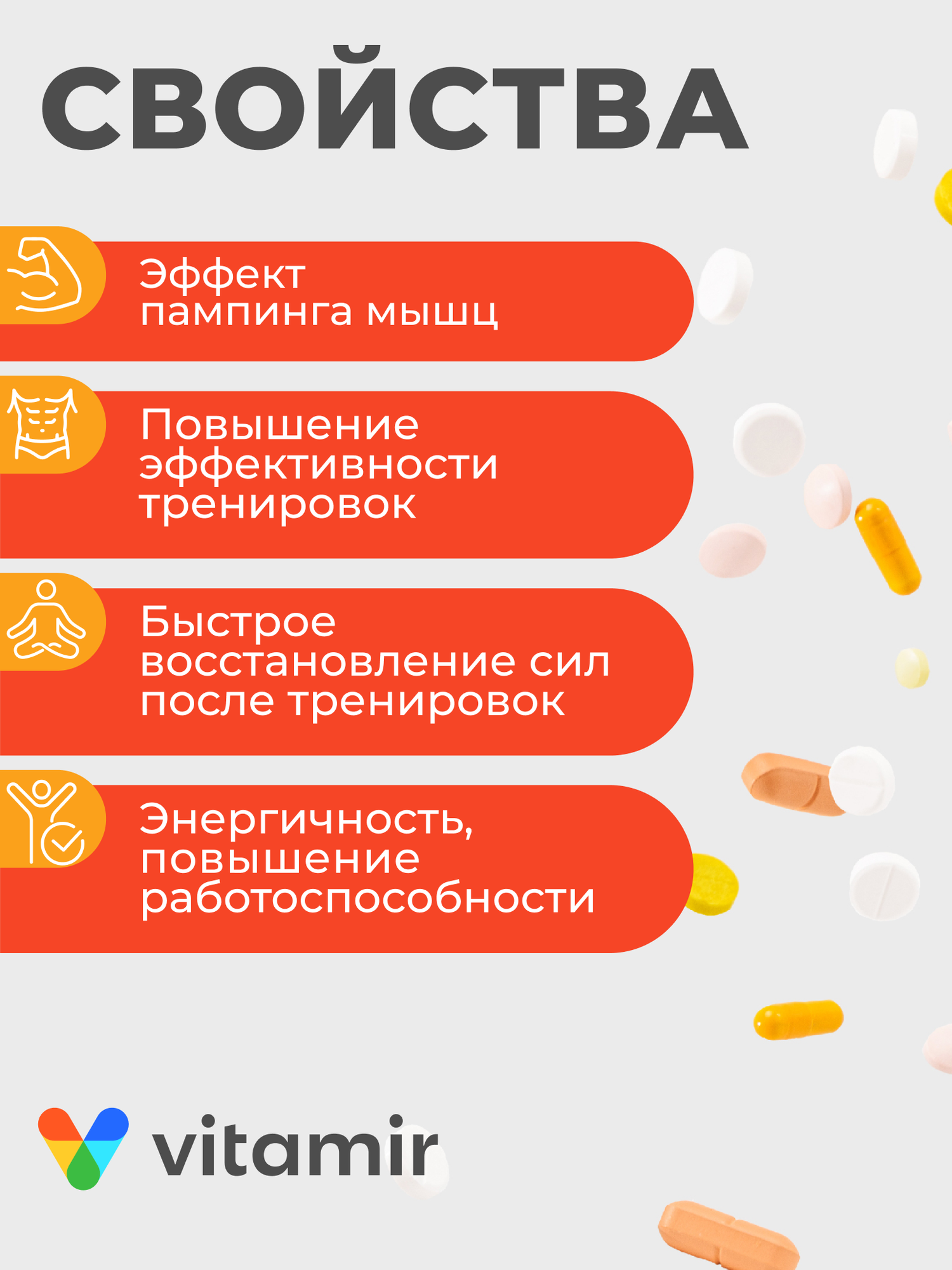 L-Цитруллин малат VITAMIR PRO / Спортивное питание, для выносливости и пампа мышц / 90 капсул — фото 1
