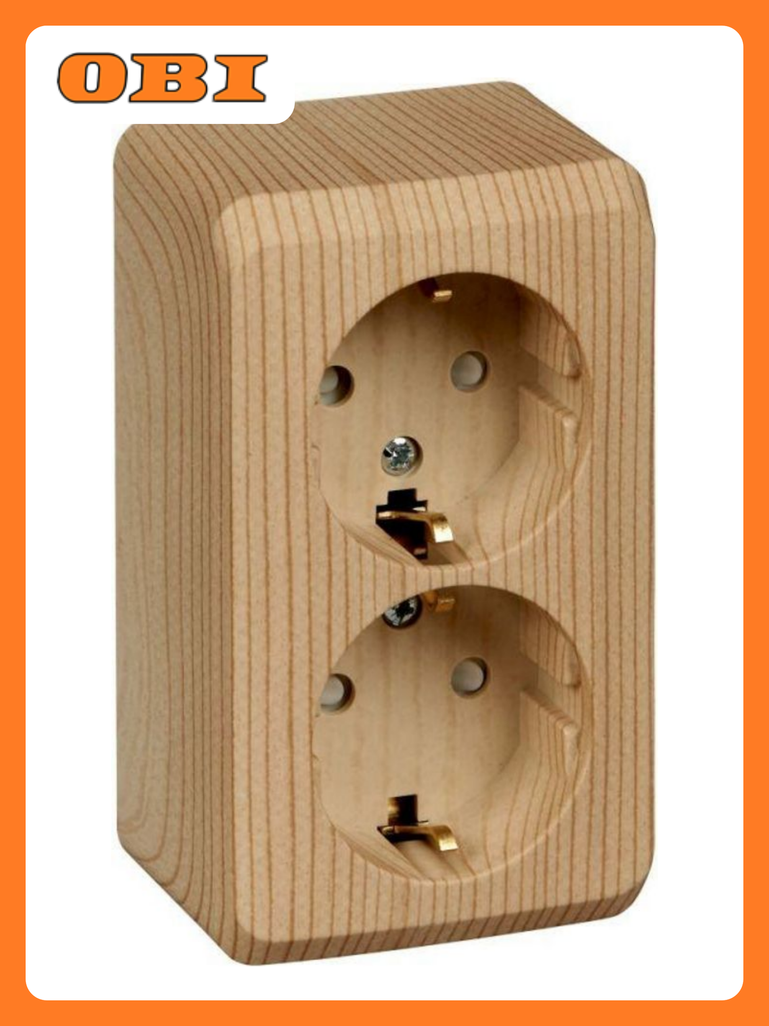 Розетка 2-м ОП Этюд Дача 16А IP20 250В с заземл. защ. шторки сосна SE PA16-008D