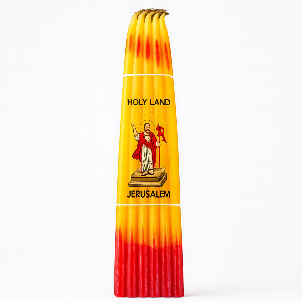 Свечи Иерусалимские. 33 шт. 24 см. Опаленные. / Свечи церковные восковые православные, d - 6 мм, время горения - 60 мин