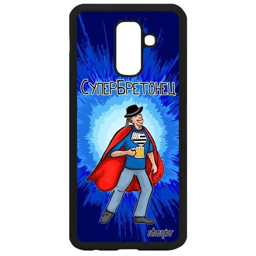 фото Ударопрочный чехол для телефона // samsung galaxy a6 plus 2018 // "супербретонец" рисунок веселый, utaupia, светло-зеленый