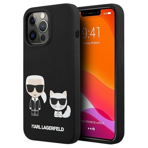 фото Karl lagerfed чехол karl lagerfeld liquid silicone karl & choupette hard для iphone 13 pro max, черный