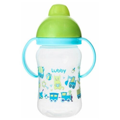 Lubby Поильник с мягким носиком Just Lubby, 270 мл., с ручками, цвет микс