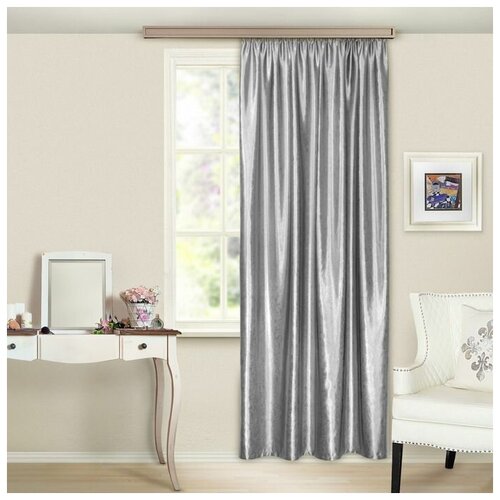 фото Штора портьерная водевиль 135х260 см, серебряный, пэ 100% witerra