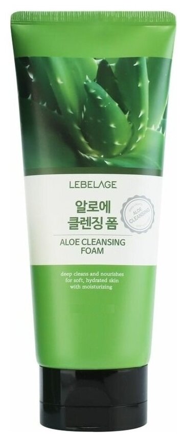 Lebelage пенка для лица очищающая с алоэ Aloe Cleansing Foam, 100 мл, 100 г