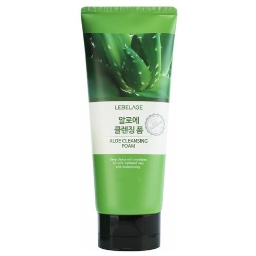 пенка очищающая с экстрактом алоэ lebelage aloe cleansing foam 180 мл Lebelage пенка для лица очищающая с алоэ Aloe Cleansing Foam, 100 мл, 100 г