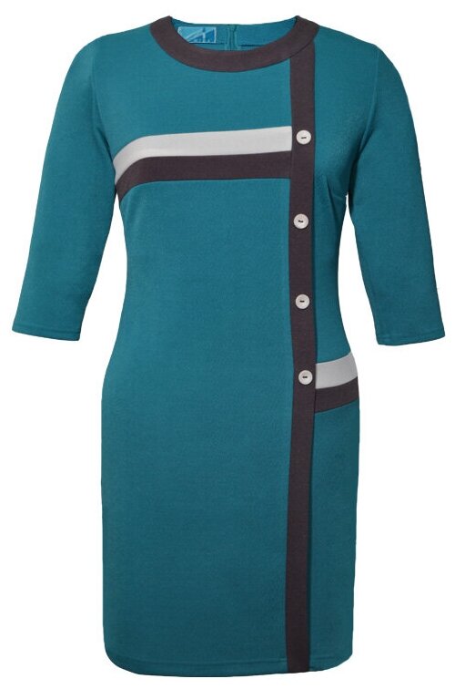 Платье женское Mila Bezgerts 1063Л, цвет Бирюзовый, размер 42-164