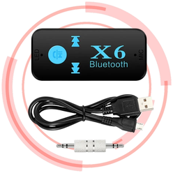 Bluetooth-AUX адаптер ресивер в машину BT-X6 блютуз для автомобиля / домашнего кинотеатра / наушников / колонок / Блютуз в машину для прослушивания музыки с телефона (Черный)